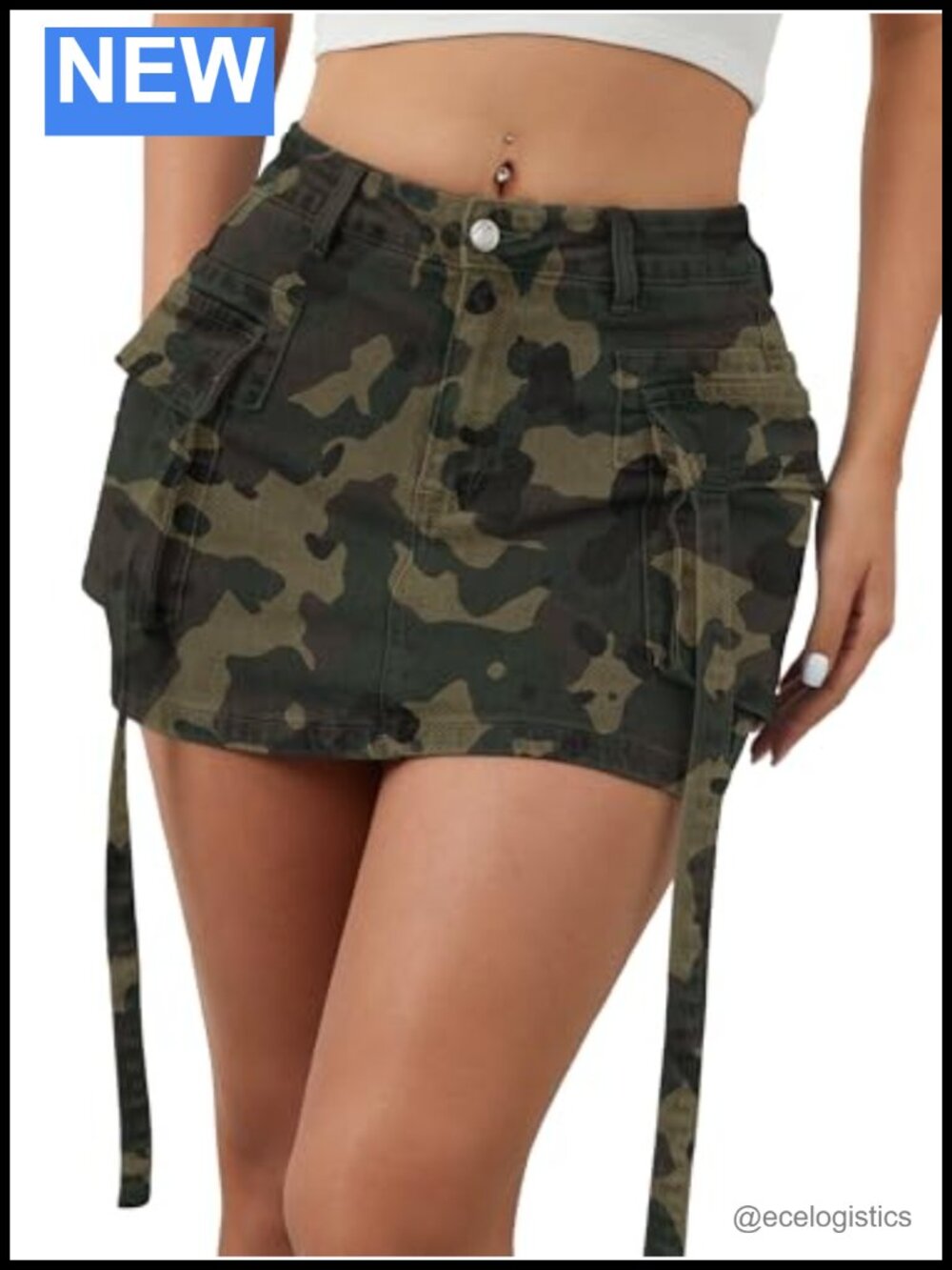 Women's Denim Skort with Built-in Shorts, Stretchy Jean Mini